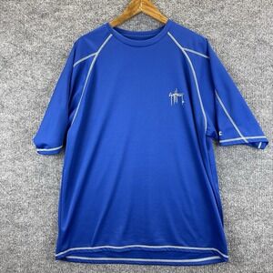 Guy Harvey Shirt Men's XXL Blue Champion Short Sleeve Fishing Outdoor Summer
